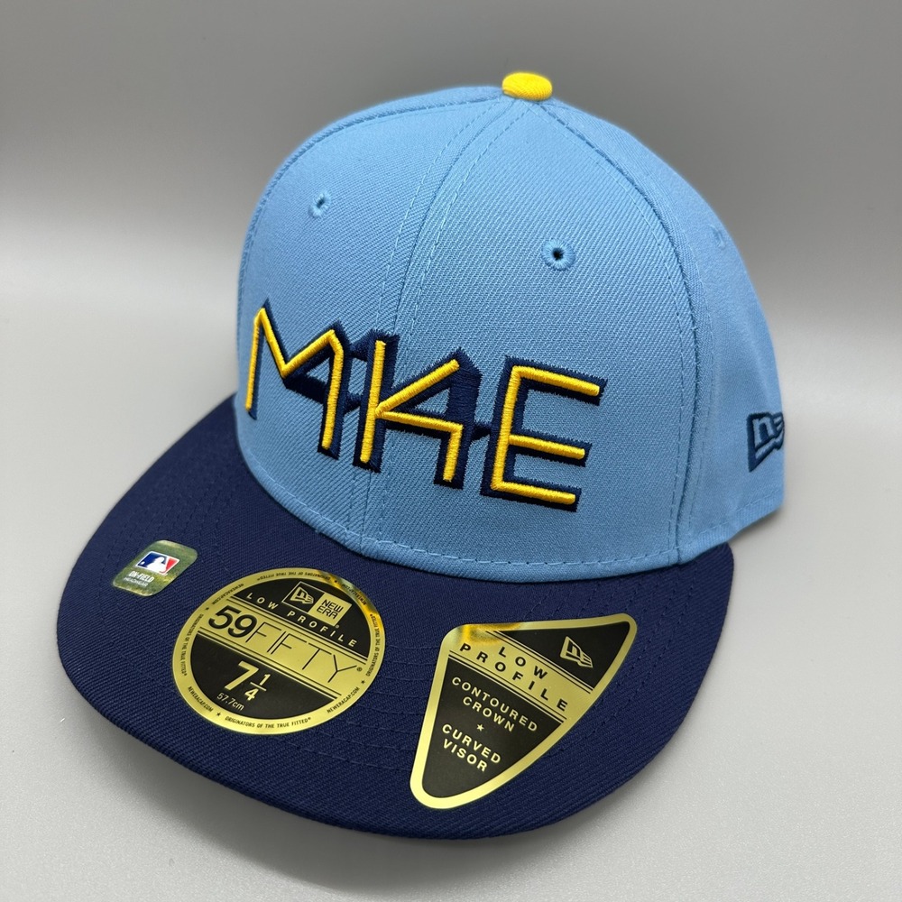 Milwaukee Brewers City Connect New Era 59FIFTY Hat Mens 7 1/4‎ Blue Fitted NEW